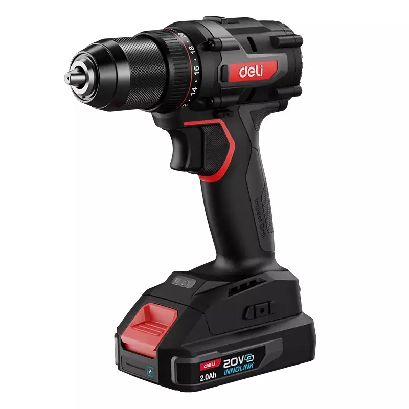 DELI Brushless Motor Cordless Drill 0-500/0-2100 RPM, 13 mm Chuck, 70 N.m Max. Torque, EDE-DZ20-2D2