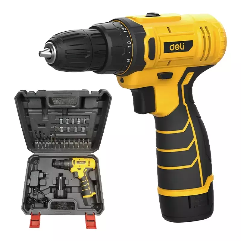 DELI Cordless Drill 0-400/0-1500 RPM, 10 mm Chuck, 30 N.m Max. Torque, EDL-DZ12-6A2