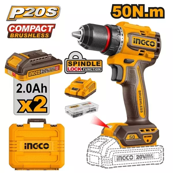 ingco-compact-brushless-cordless-drill-0-5000-2000-rpm-speed-50-nm-maximum-torque-brushless-motor-13-mm-chuck-cdli205062
