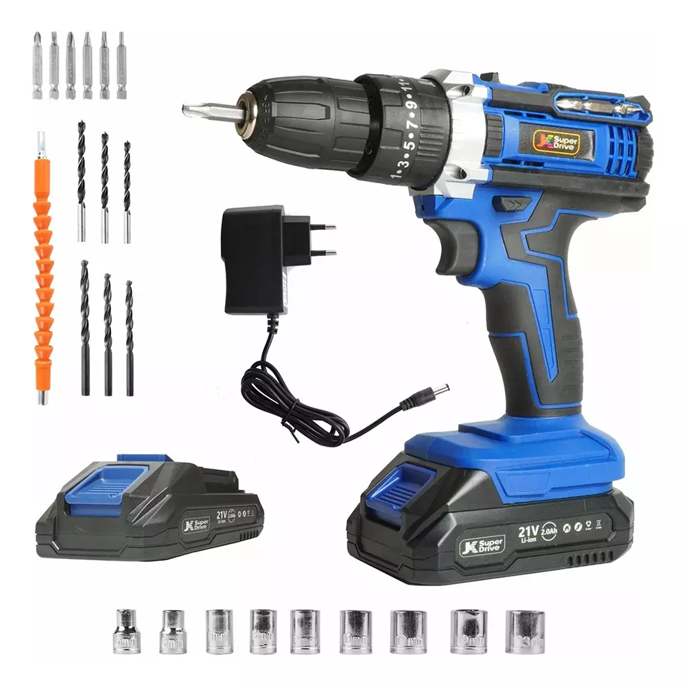 JK Super Drive Cordless Drill Machine 10 mm Chuck Size 1300 RPM No Load Speed (With Battery & Charger), 9005140