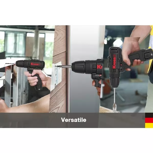 Kress Brushless Impact Drill 12 V Li-ion Battery 1700 RPM, KU362.2