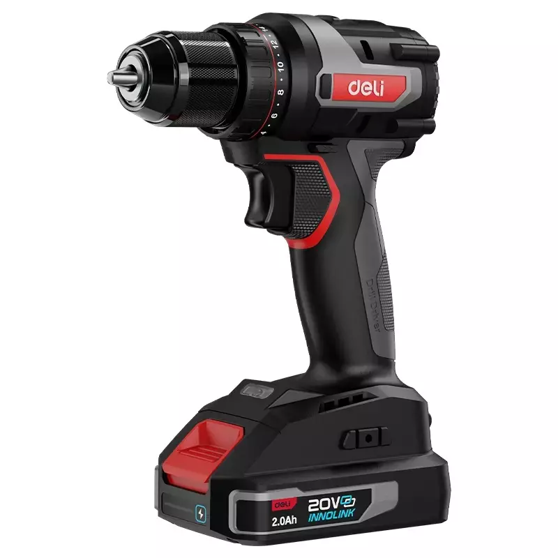 DELI Brushless Motor Cordless Drill 0-450/0-1800 RPM, 10 mm Chuck, 50 N.m Max. Torque, EDE-DZ20-1D2