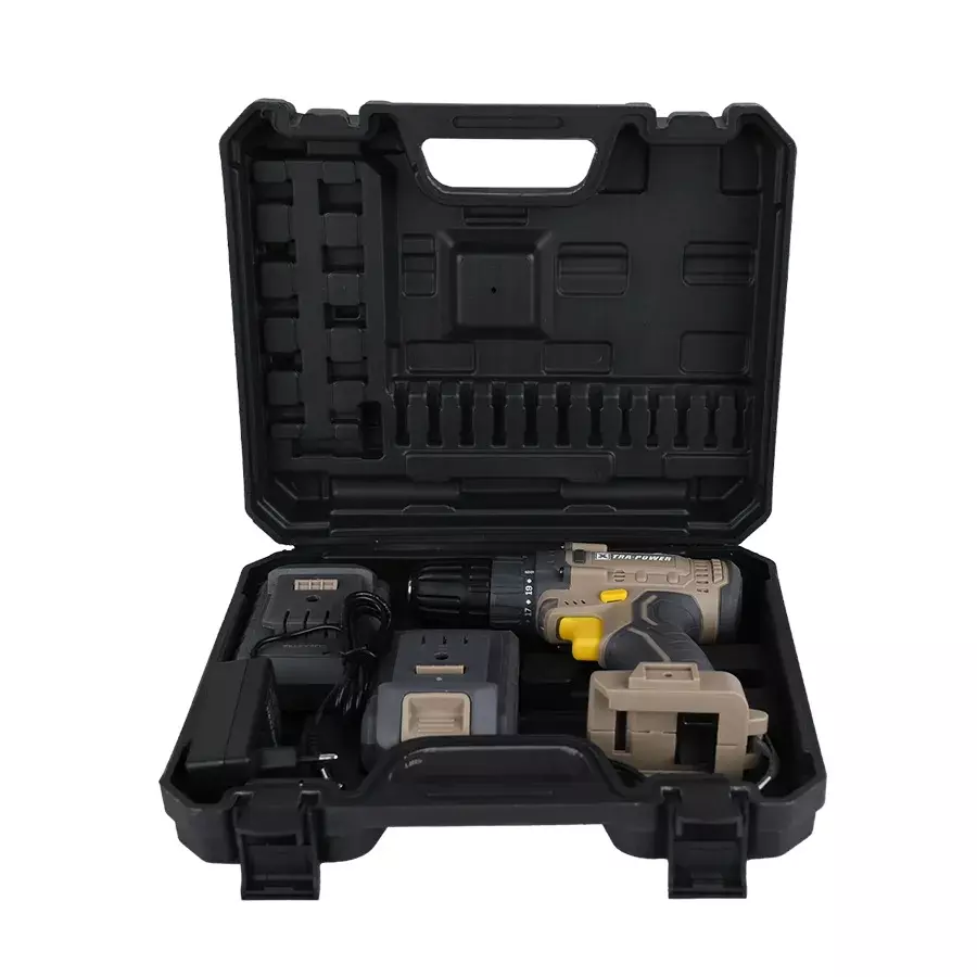 Xtra Power Cordless Drill Machine 0-400/0-1400 RPM No Load Speed with 21 V 1.5 Ah Battery, Charger & Accessories, XPC-DM-02