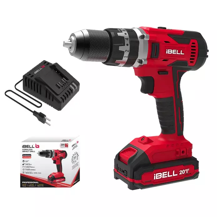 IBELL 13 mm (1/2 inch) 20 V DC 1350 RPM Brushless Cordless Impact Drill (With 2 Ah Battery and Charger) CD20-55