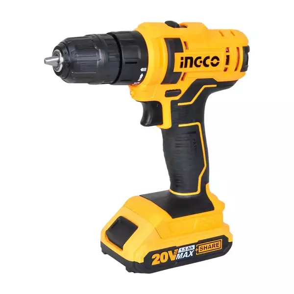 Ingco 0.8-10 mm 20 V 400-1500 RPM Cordless Drill (With Battery & Charger), CDLI20028