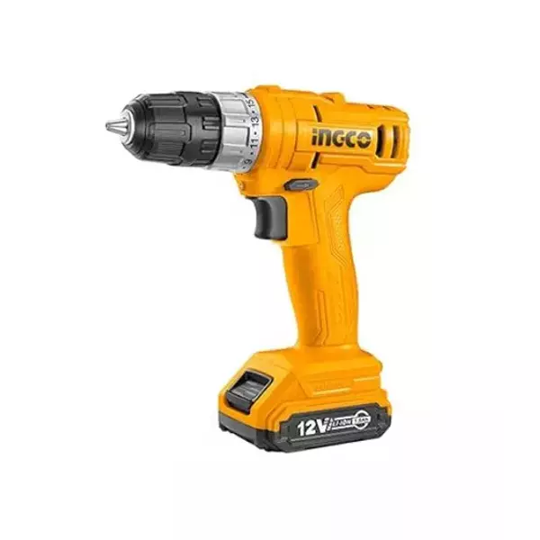 Ingco 0.8-10 mm Chuck Size, 12 V, 0-750 RPM Cordless Drill (With Battery & Charger), CDLI1218