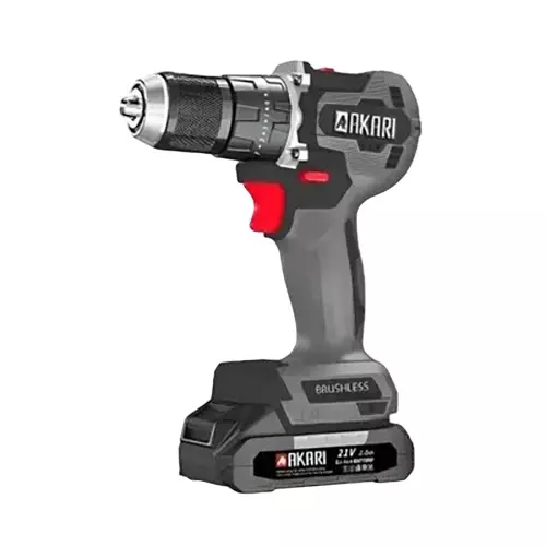 AKARI Cordless Impact Drill 21 V, 13 mm Chuck Size and 1500 RPM No Load Speed, ACT-CID-21 (With Battery & Charger)