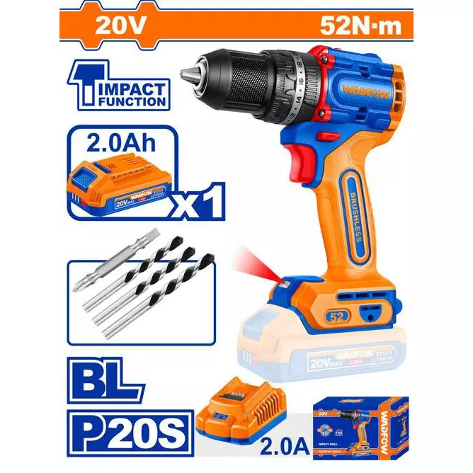wadfow-cordless-impact-drill-13-mm-chuck-size-0-5000-2000-rpm-no-load-speed-22-1-1-torque-setting-52-nm-max-torque-wcdp5282