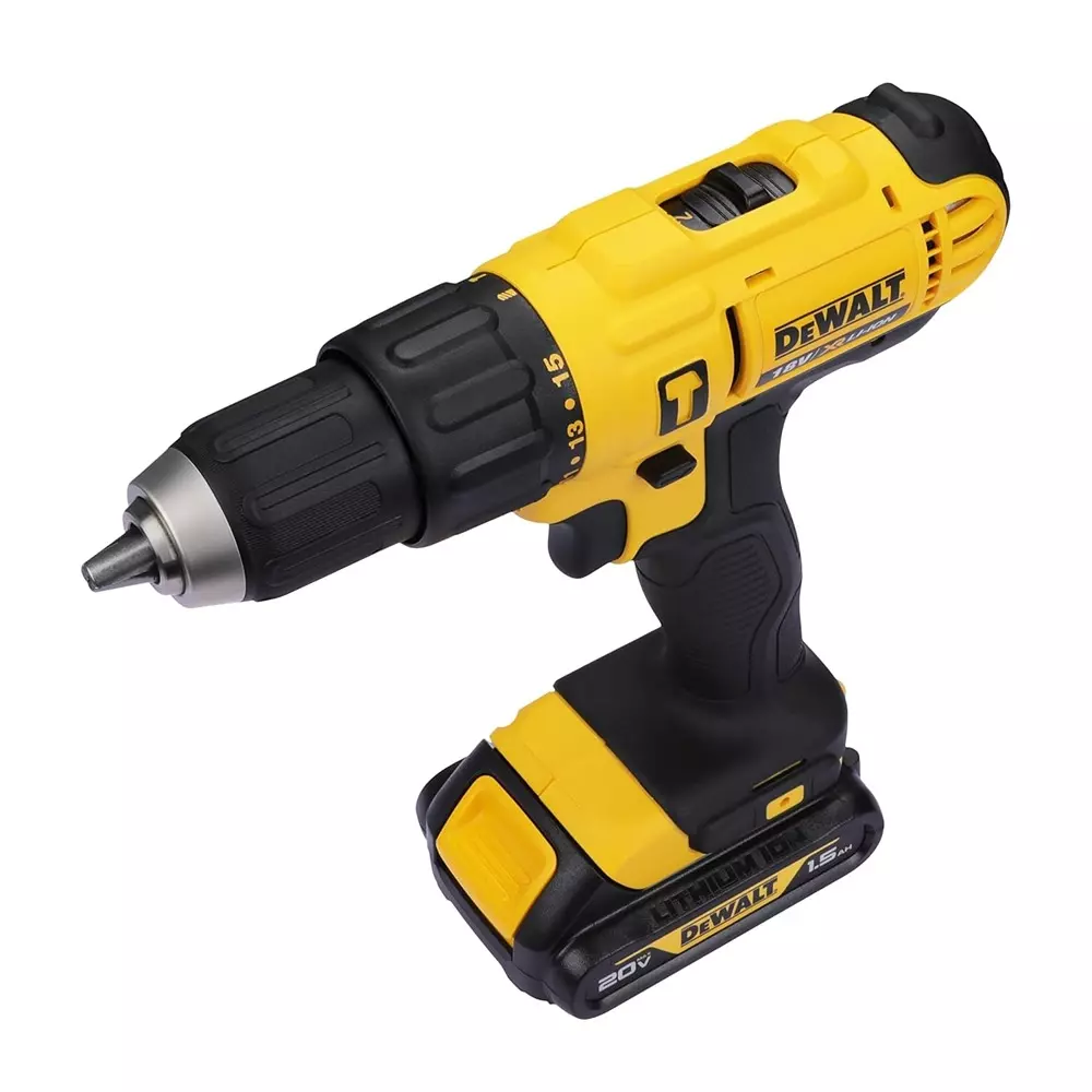dewalt-cordless-hammer-drill-kit-with-18-v-xr-li-ion-battery-0-4501500-rpm-and-13-mm-drilling-capacity-in-metal-dcd776d2t-with-2-batteries-1-charger