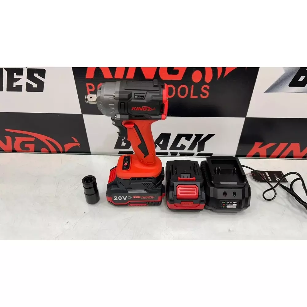 king-20-v-cordless-impact-wrench-12-inch-127-mm-drive-size-500-nm-maximum-torque-and-2000-rpm-no-load-speed-kbs-790-with-battery-charger