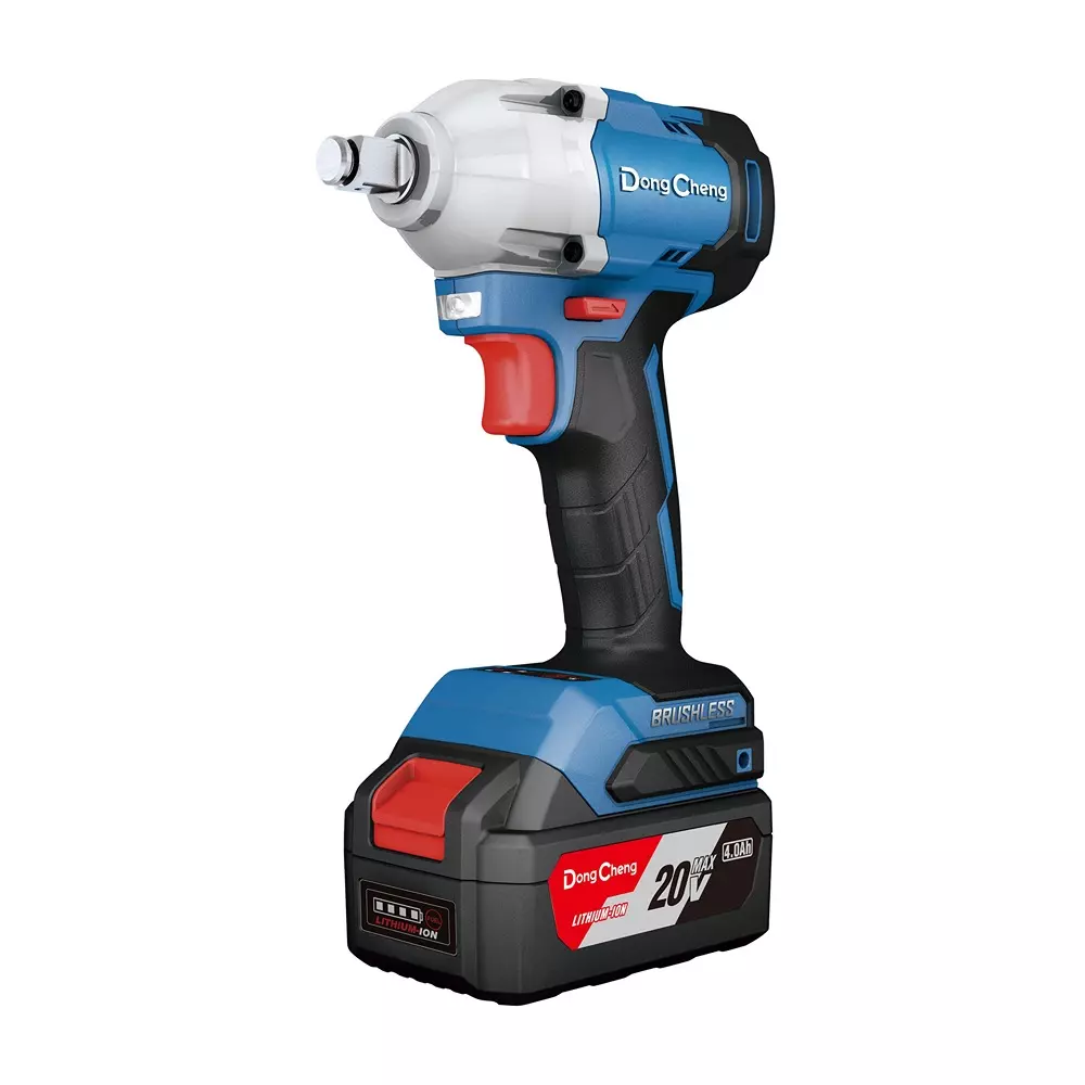 Dongcheng 20 V Max Cordless Impact Wrench 0-2000 RPM No Load Speed and M12-M16 mm Bolt Size, DCPB298 (With Battery & Charger)