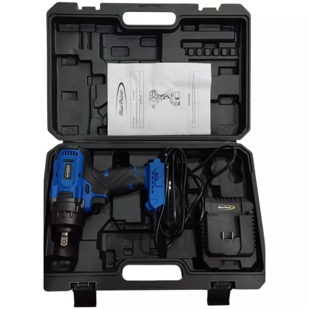 Blue-Point 1/2 inch (12.7 mm) Drive Cordless Impact Wrench Kit with 3200 IPM Impact Rate and 500 NM Maximum Torque, BLP20BIW500B (With Battery & Charger)