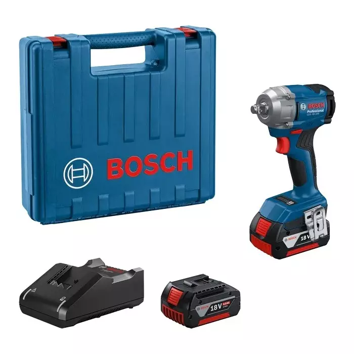Bosch 18 V Cordless Impact Wrench 0-2300 RPM No Load Speed and 350 Nm Maximum Torque, 06019M50F1 (With Battery & Charger)