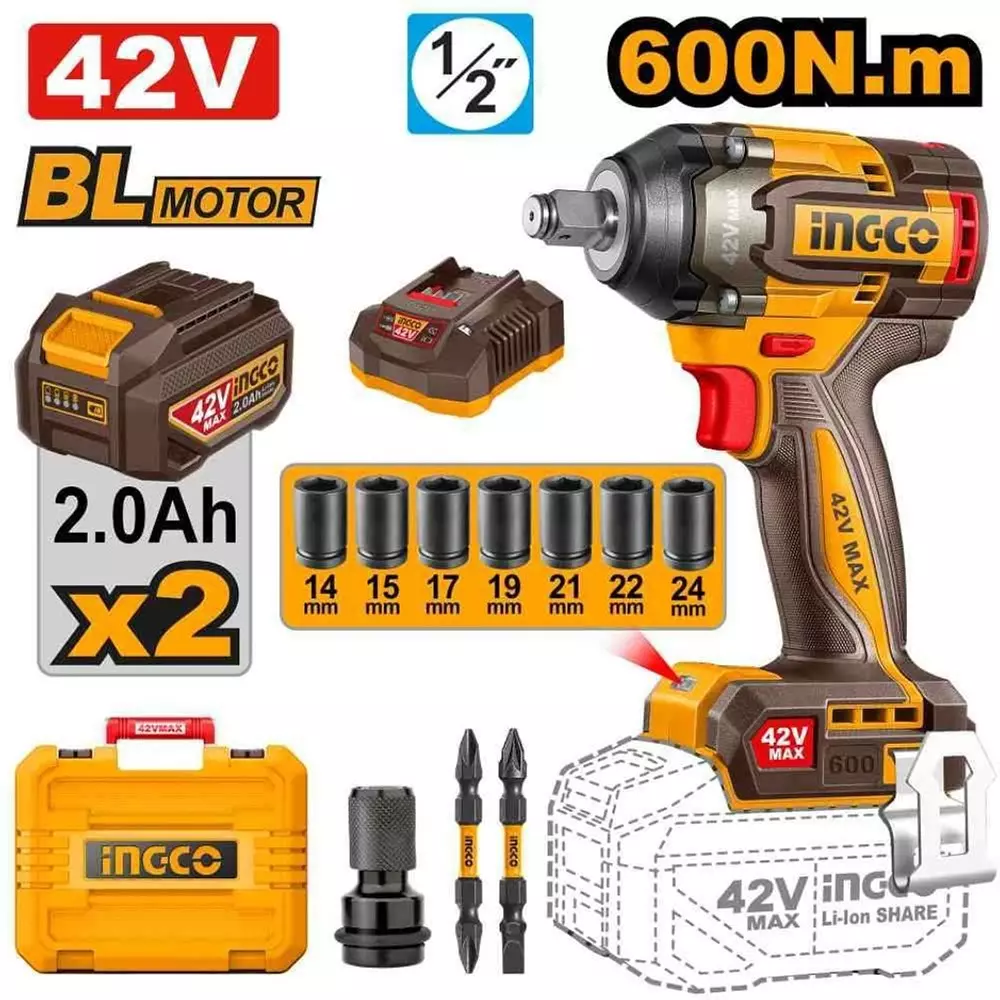ingco-cordless-impact-wrench-600-nm-fastening-torque-127-mm-12-inch-square-drive-brushless-motor-ciwli42602