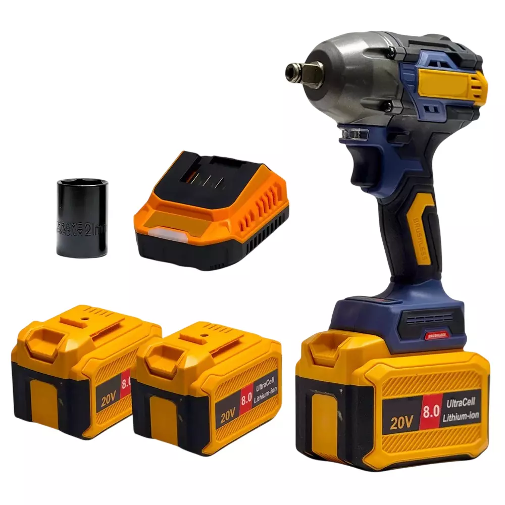 XLNT 21 V Cordless Impact Wrench 2500 RPM No Load Speed and 400 Nm Maximum Torque, XMCIW 400-2 (With Battery & Charger)