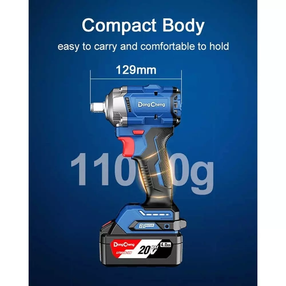 dongcheng-20-v-cordless-impact-wrench-12-inch-127-mm-square-drive-and-358-nm-maximum-torque-dcpb358-type-em-with-2-battery-1-charger