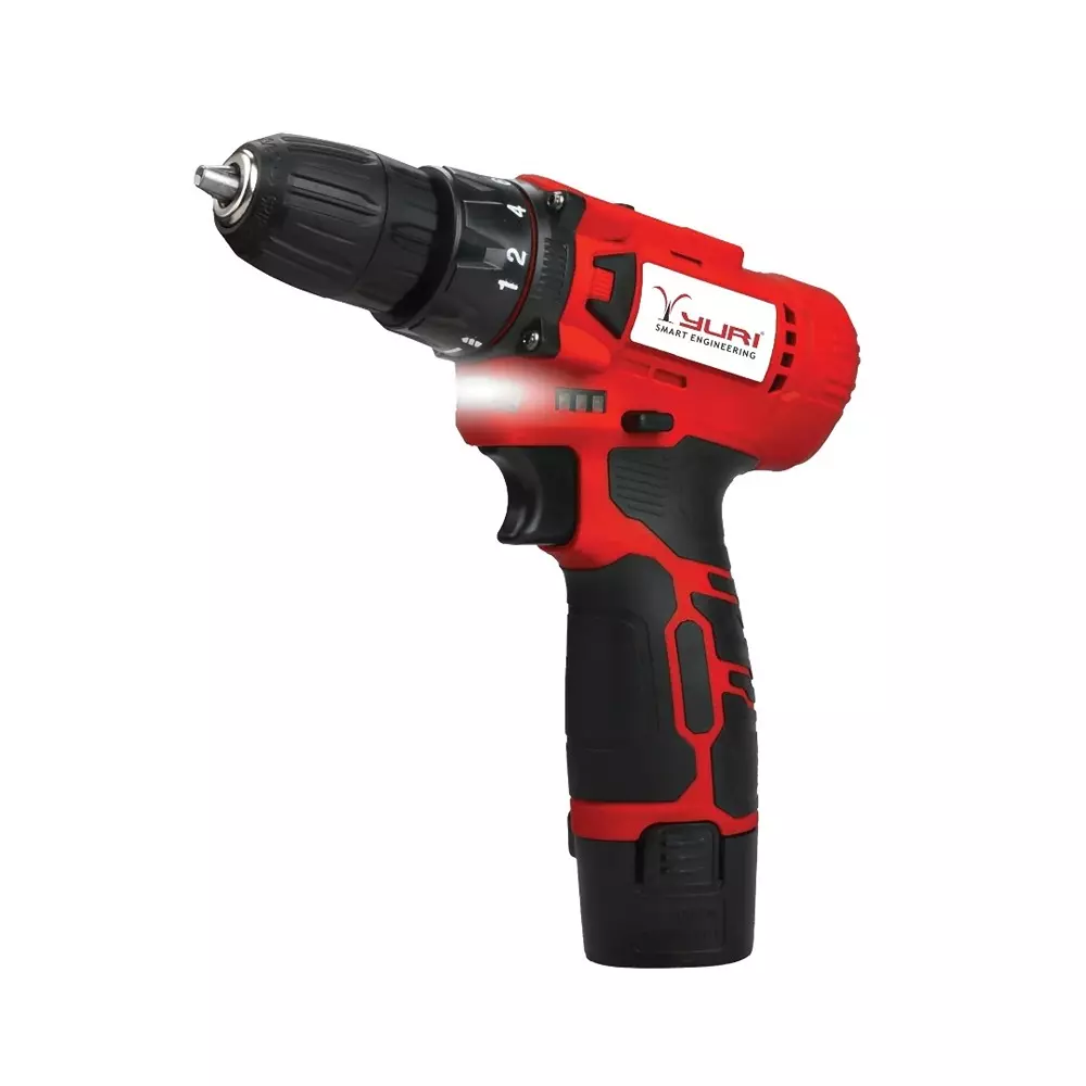 YURI Cordless Impact Drill 12 V, 1.5 Ah Battery 10 mm Chuck Size, YR-CD2002 (With Battery & Charger)