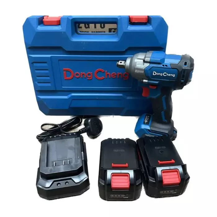Dongcheng 20 V Cordless Impact Wrench 1/2 inch (12.7 mm) Square Drive and 488 Nm Maximum Torque, DCPB488 TYPE EM (With 2 Battery & 1 Charger)