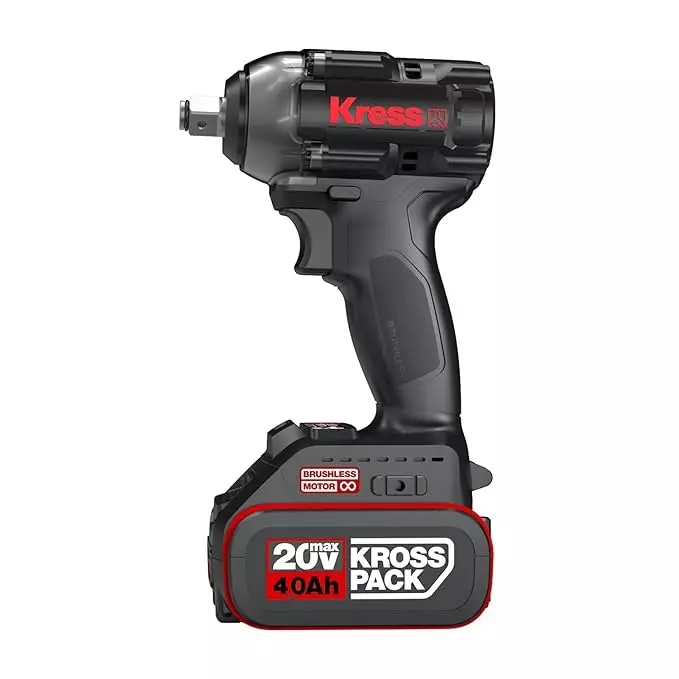 Kress Cordless Impact Wrench 20 V Brushless Motor 400 Nm Torque, KU272.91