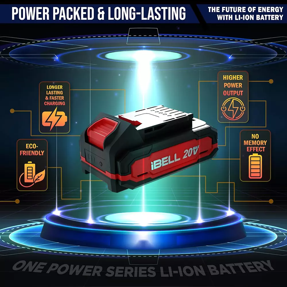 IBELL One Power 20 W and 3000 RPM Brushless Cordless Impact Wrench (With 2 Ah Battery and Charger), BW20-32