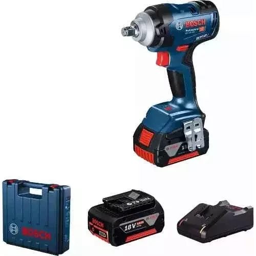 Bosch Cordless Impact Wrenches 2500 RPM No Load Speed With Double Battery and Charger, GDS 18V-400