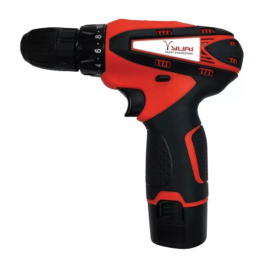 YURI Cordless Impact Drill 12 V, 1.5 Ah Battery 10 mm Chuck Size, YR-CD2001 (With Battery & Charger)