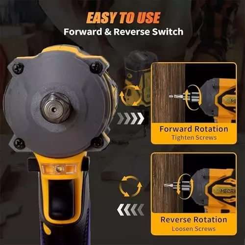 MECRAAF Cordless Impact Wrench With Charger & Battery Kit 21 V 2300 RPM Speed 550 N·m Torque Yellow & Black, IW 550NM HS