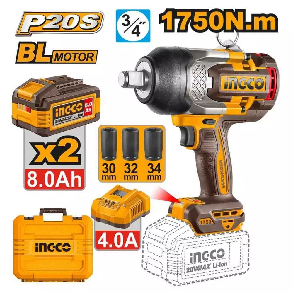 ingco-cordless-impact-wrench-80-ah-battery-capacity-1750-nm-torqure-brushless-motor-ciwli20175