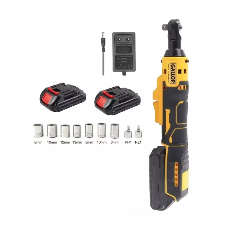 Gallop 3/8 inch (9.5 mm) Drive Cordless Ratchet Wrench 80-100 NM Maximum Torque and 0-800 RPM No Load Speed, G-CRW01 (With 2 Batteries & 1 Charger)