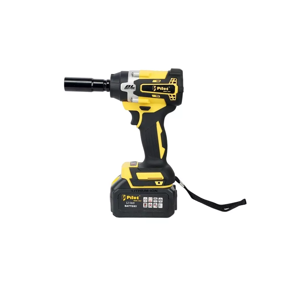 Pilot 21 V Cordless Impact Wrench with Brushless Motor, 0-2800 RPM No Load Speed and 350 Nm Maximum Torque, PL-CIW350 (With Battery & Charger)