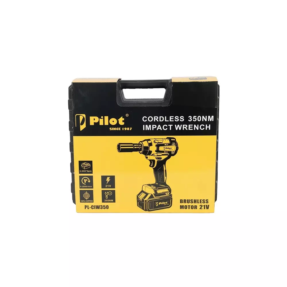 pilot-21-v-cordless-impact-wrench-with-brushless-motor-0-2800-rpm-no-load-speed-and-350-nm-maximum-torque-pl-ciw350-with-battery-charger