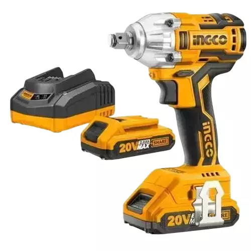 Ingco Impact Wrench CIWLI2038 300 NM Torque (With battery & Charger)