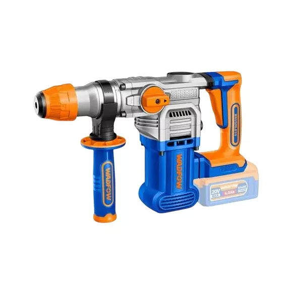 WADFOW Cordless Rotary Hammer 0-4400 BPM Impact Rate 0-930 RPM No Load Speed 4.5 J Impact Energy Brushless Motor Type, WLM1528