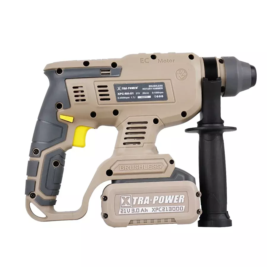 xtra-power-brushless-cordless-rotary-hammer-20-mm-drilling-diameter-0-4500-bpm-impact-power-with-21-v-30-ah-battery-charger-xpc-rh-01