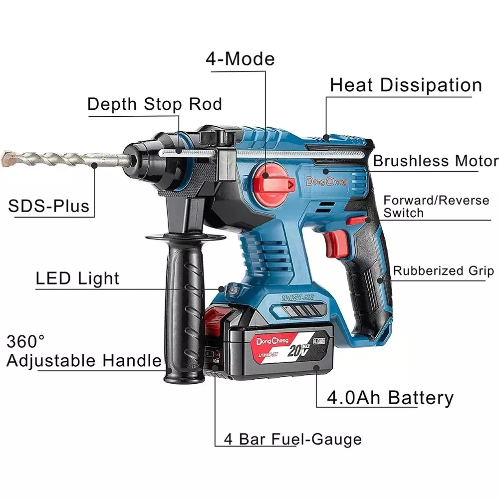dongcheng-20-v-max-cordless-rotary-hammer-0-1400-rpm-no-load-speed-and-21-j-impact-energy-dczc22-with-battery-charger-without-drill-bits