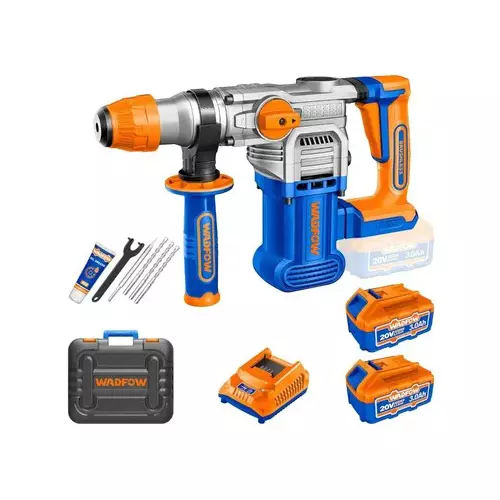 wadfow-cordless-rotary-hammer-0-4400-bpm-impact-rate-0-930-rpm-no-load-speed-45-j-impact-energy-brushless-motor-type-wlm1b283