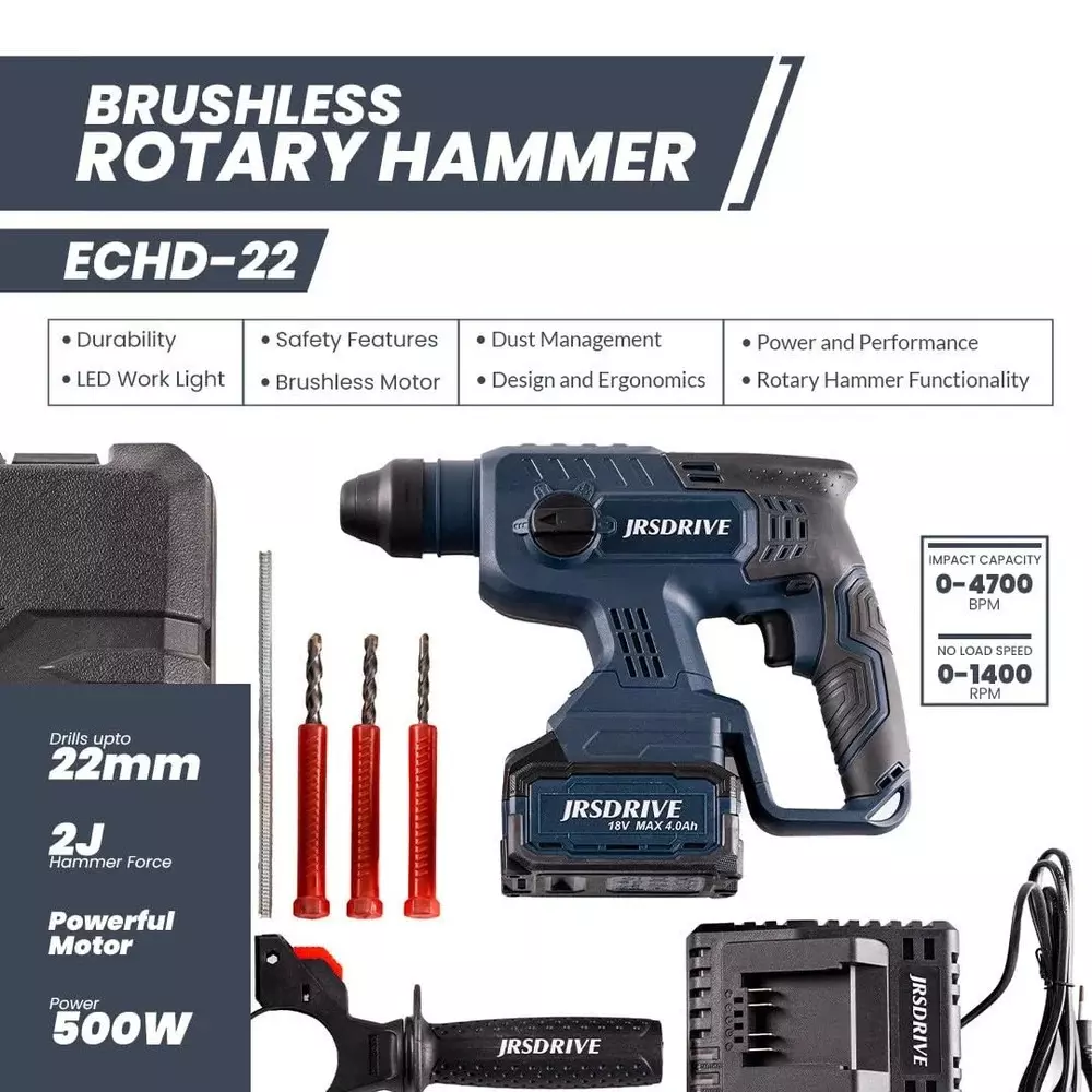 jrs-drive-500-w-cordless-rotary-hammer-22-mm-chuck-size-and-1400-rpm-no-load-speed-echd-22-with-battery-charger-3-drill-bits