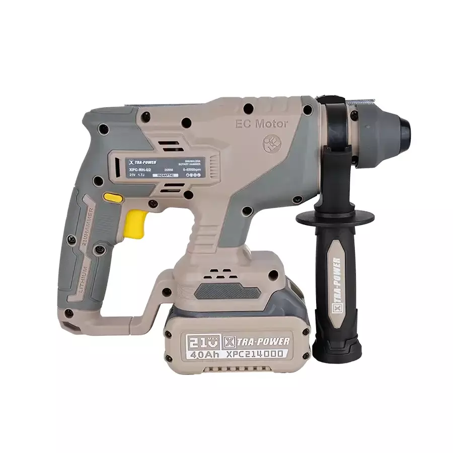 xtra-power-brushless-cordless-rotary-hammer-26-mm-drilling-diameter-0-4500-bpm-impact-power-with-21-v-40-ah-battery-charger-xpc-rh-02