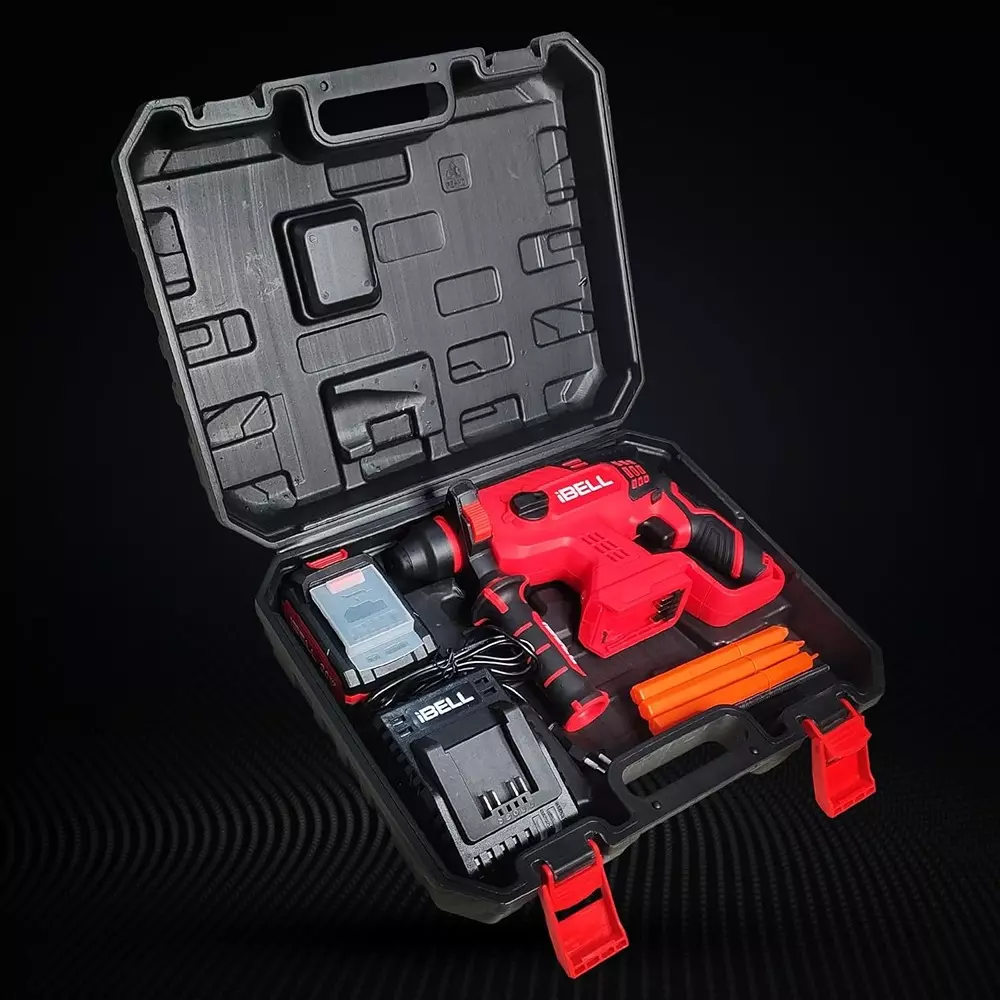 ibell-cordless-rotary-hammer-drill-set-1400-rpm-maximum-rotational-speed-with-40-ah-battery-charger-bh22-47