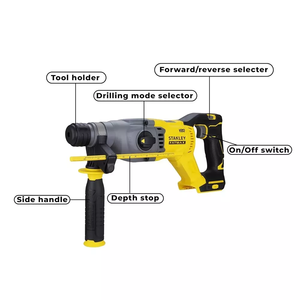 stanley-cordless-brushless-sds-rotary-hammer-20-v-voltage-1500-rpm-max-rotational-speed-sbh900-b1