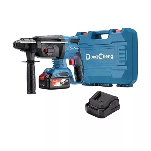 Dongcheng Cordless Brushless Rotary Hammer Drill 20 V 26 mm Chuck Size with Battery & Charger, DCZC02-26 (Without Drill Bit)