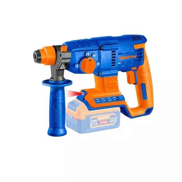 WADFOW Cordless Rotary Hammer 0-5400 BPM Impact Rate 0-1100 RPM No Load Speed 2.0 J Impact Energy Brushless Motor Type, WLM15225