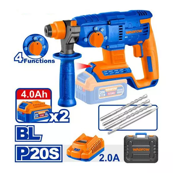 wadfow-cordless-rotary-hammer-0-5400-bpm-impact-rate-0-1100-rpm-no-load-speed-20-j-impact-energy-brushless-motor-type-wlm15225