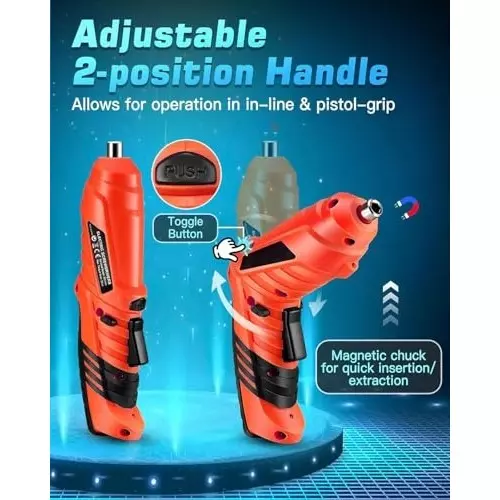 MECRAAF Cordless Electric Screwdriver with Kit 4.2 V LED Light In Build 1800 mAh Battery, 42PC SET