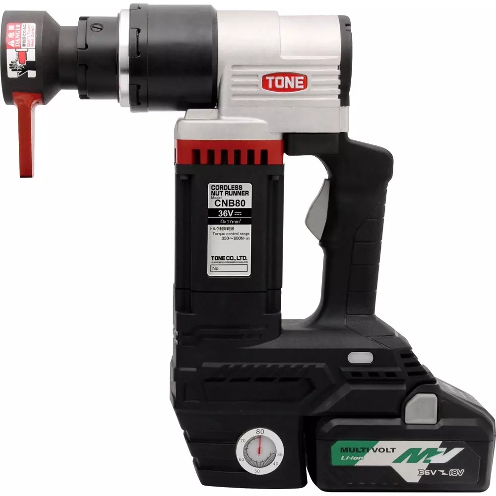 TONE Electric Torque Control Hex Bolts Cordless Nutrunner 150-300 Nm Range 32 min⁻¹ No load Speed, CNB30