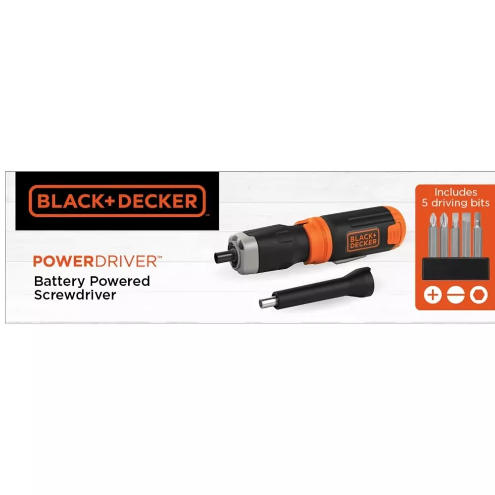 blackdecker-cordless-screwdriver-220-rpm-and-hex-chuck-bcf601aa-with-4-alkaline-batteries-5-bits-and-1-extender