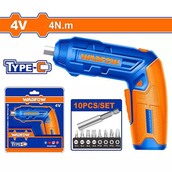 wadfow-cordless-screwdriver-14-inch-635-mm-hex-shank-240-rpm-no-load-speed-4-nm-torque-wcv4415