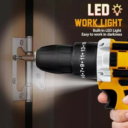 MECRAAF Cordless Drill Machine Cum Screwdriver with Charger & Battery Kit 12 V 1350 RPM Speed 10 mm Chuck Yellow & Black, 12V-YKIT