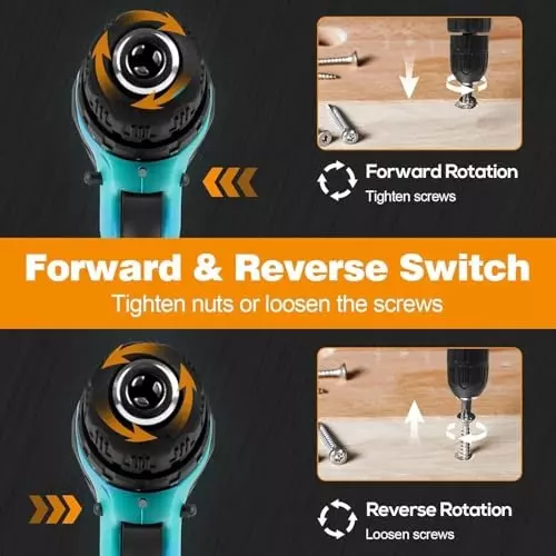 MECRAAF Cordless Drill Machine Cum Screwdriver with Charger & Battery Kit 21 V 1350 RPM Speed 10 mm (Keyless) Chuck Green & Black, 12V-SB KIT BG