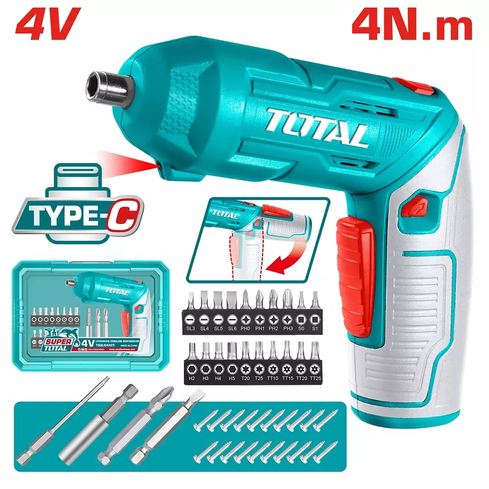total-li-ion-cordless-screwdriver-635-mm-14-inch-shank-4-nm-maximum-torque-tsdli04425-1-kit